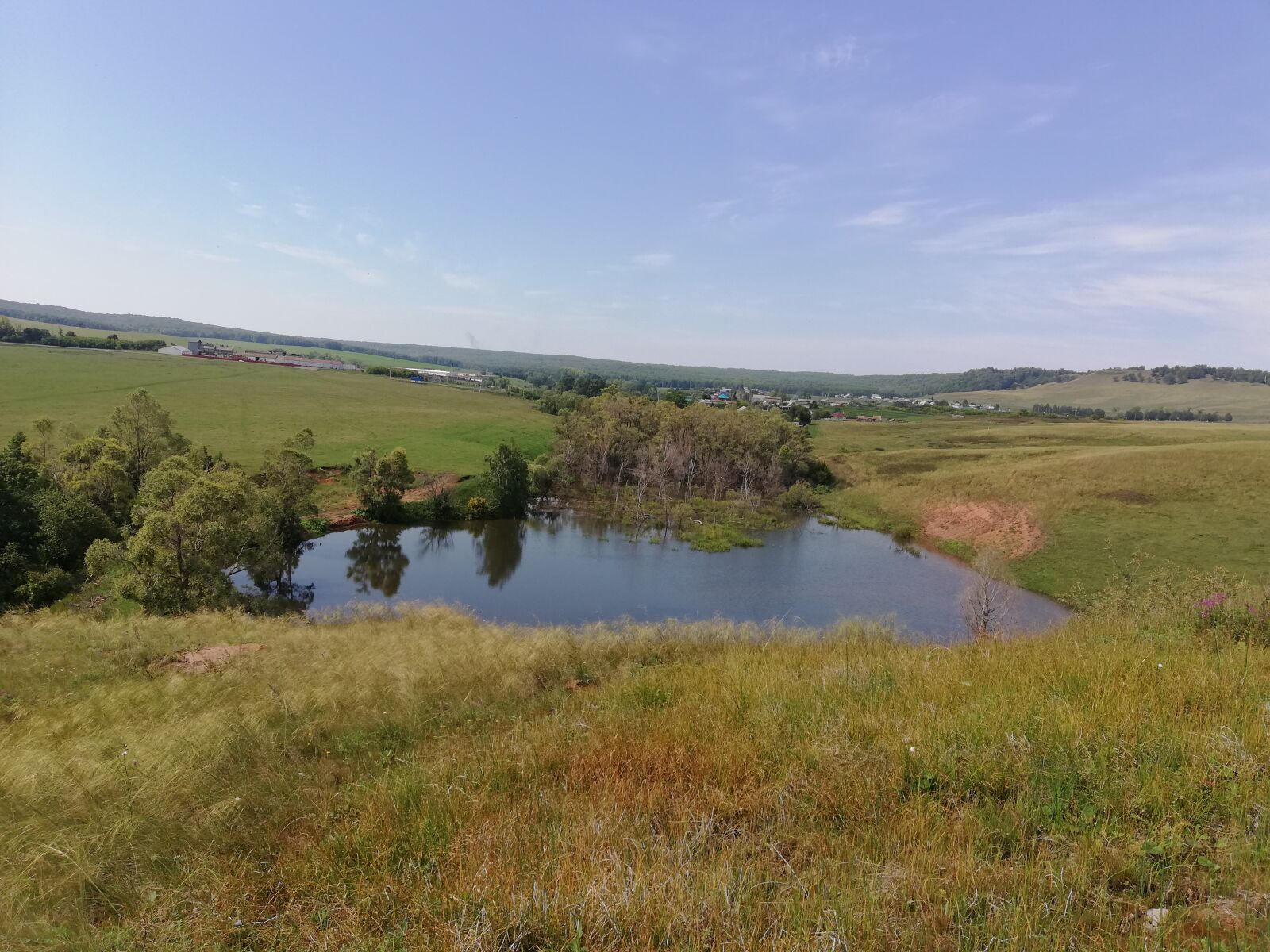 HUAWEI P20 lite sample photo. Field, pond, sky photography
