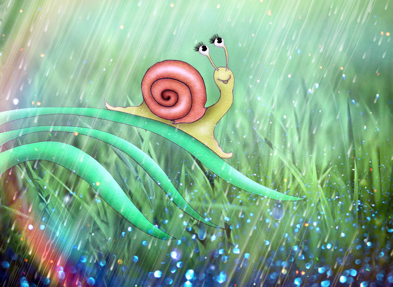 Samsung Galaxy J4+ sample photo. Snail, grass, meadow photography