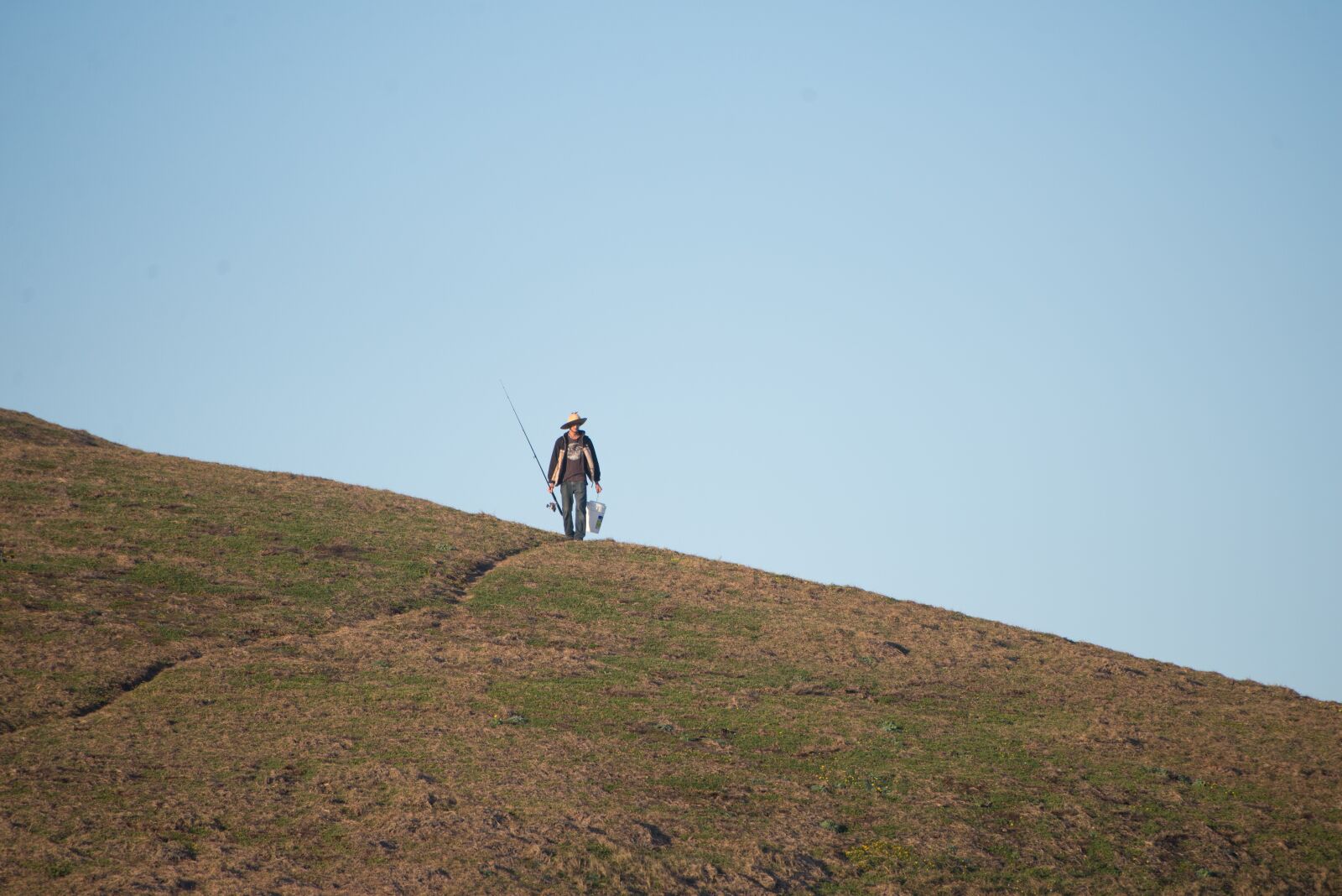 Nikon D600 sample photo. Fishing, fisherman, hill photography