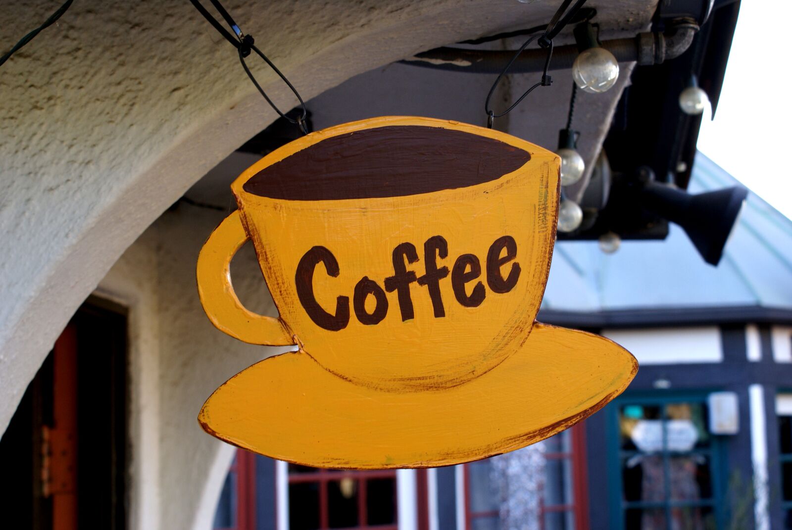 Sony Alpha DSLR-A100 sample photo. Coffee, coffee shop, sign photography
