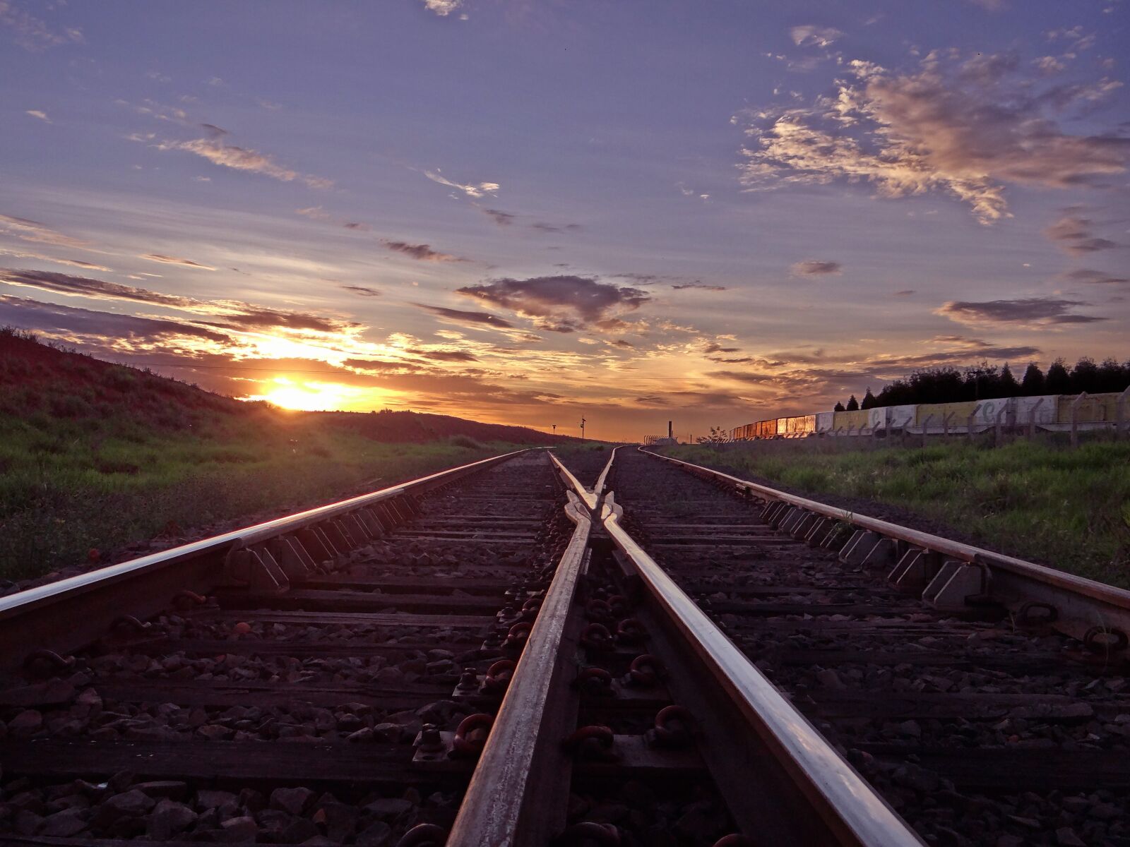 Sony DSC-HX200V sample photo. Train line, sky, sunset photography