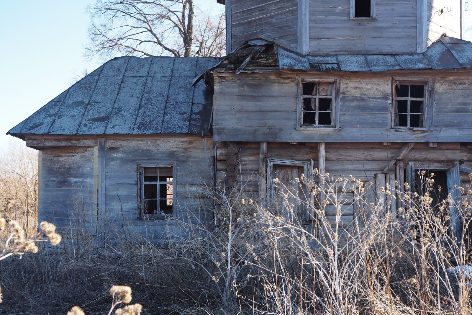 Olympus OM-D E-M10 II sample photo. Russia, ruin, wood photography