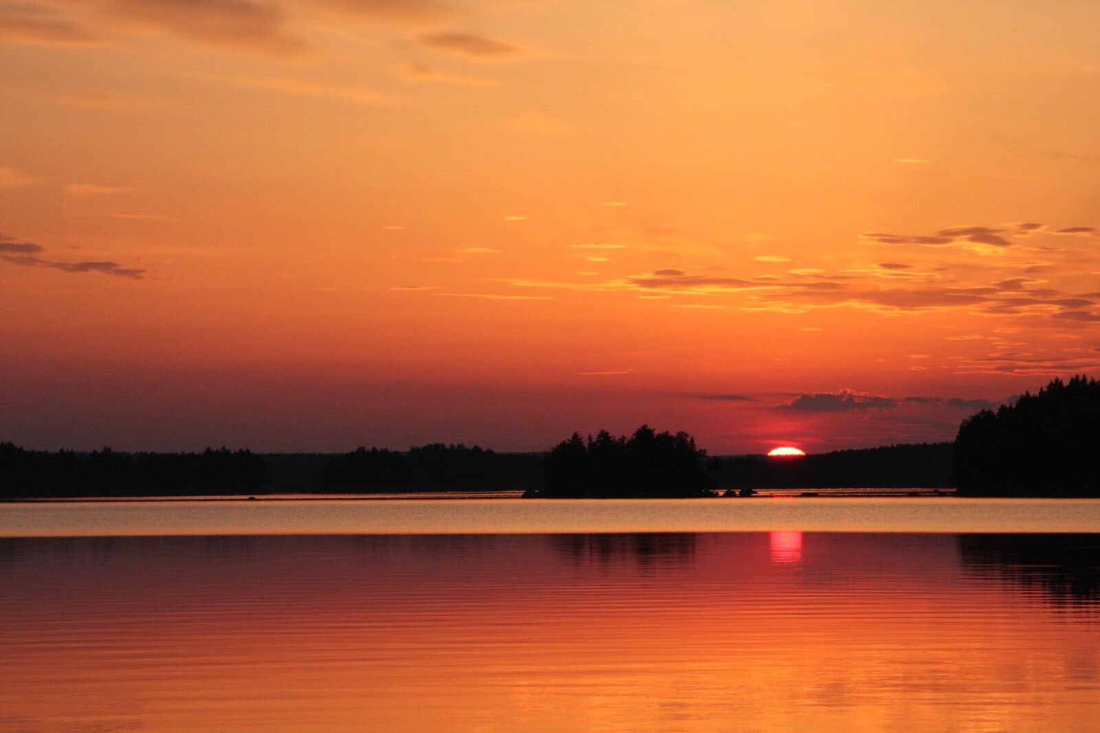 Canon EOS 40D sample photo. Sunset, lake, water photography