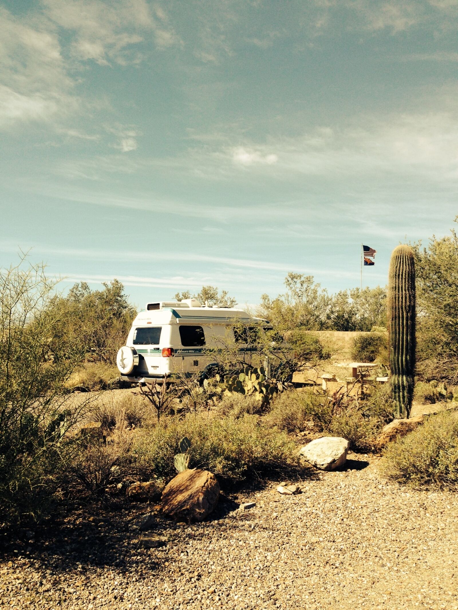 Apple iPhone 5 sample photo. Camping, arizona desert, camper photography