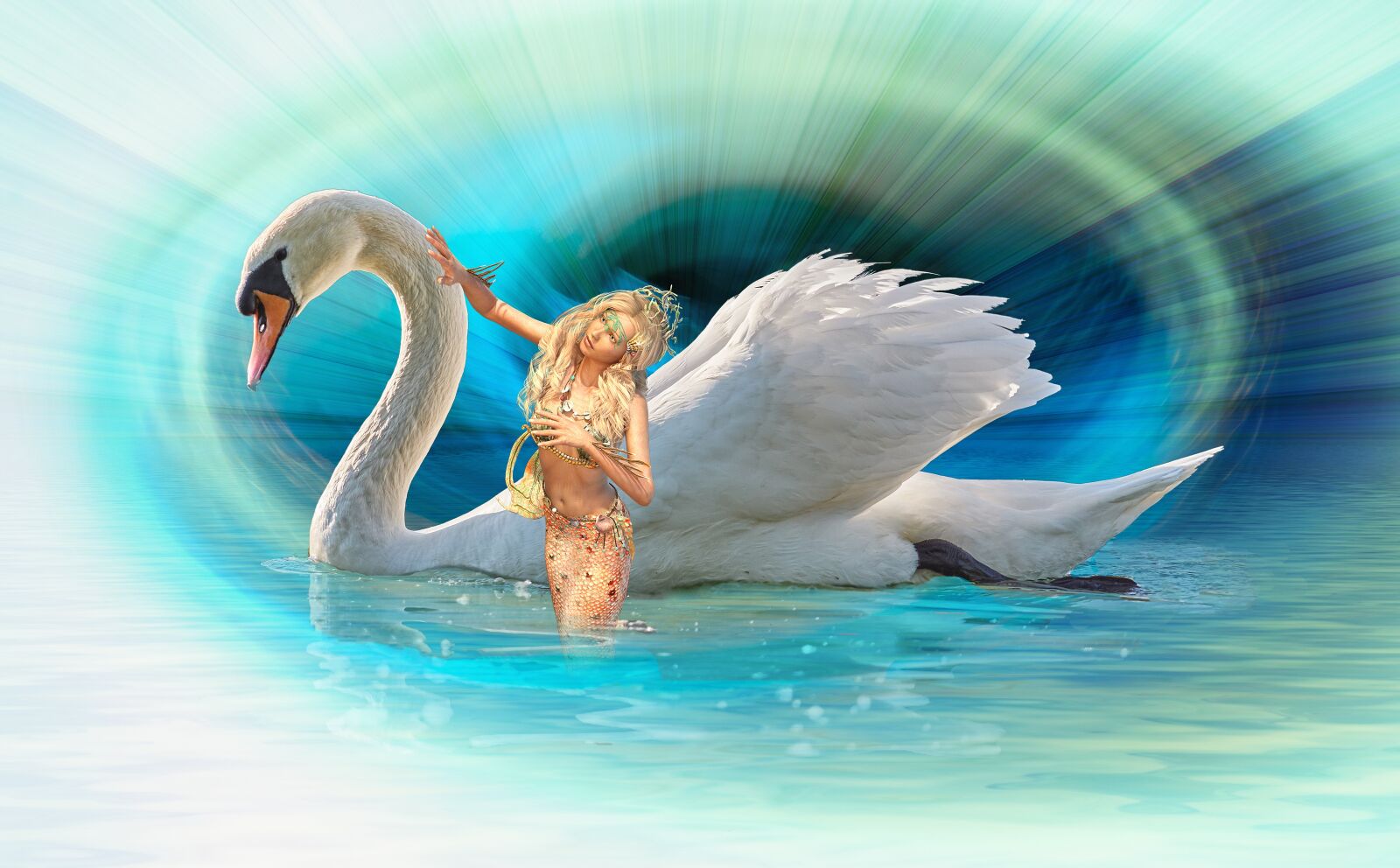 Canon EOS 550D (EOS Rebel T2i / EOS Kiss X4) sample photo. Fantasy, swan, mermaid photography