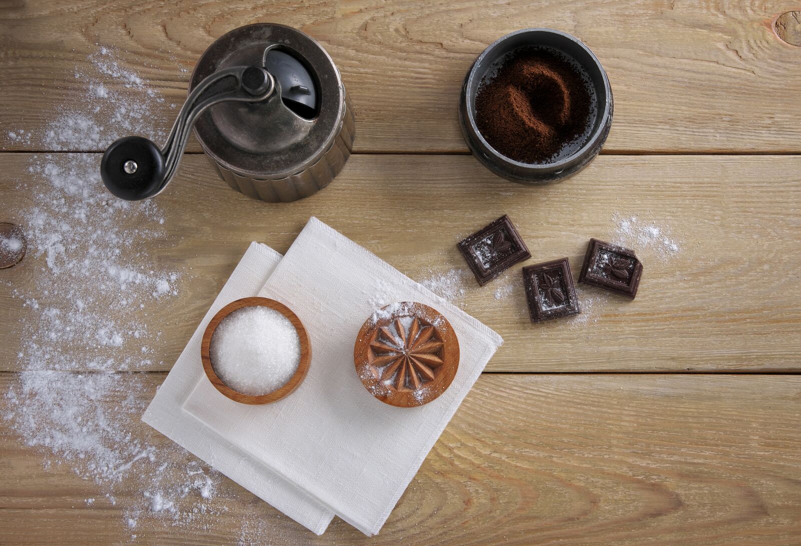 Pentax K-5 sample photo. Coffee grinder, chocolate, sugar photography