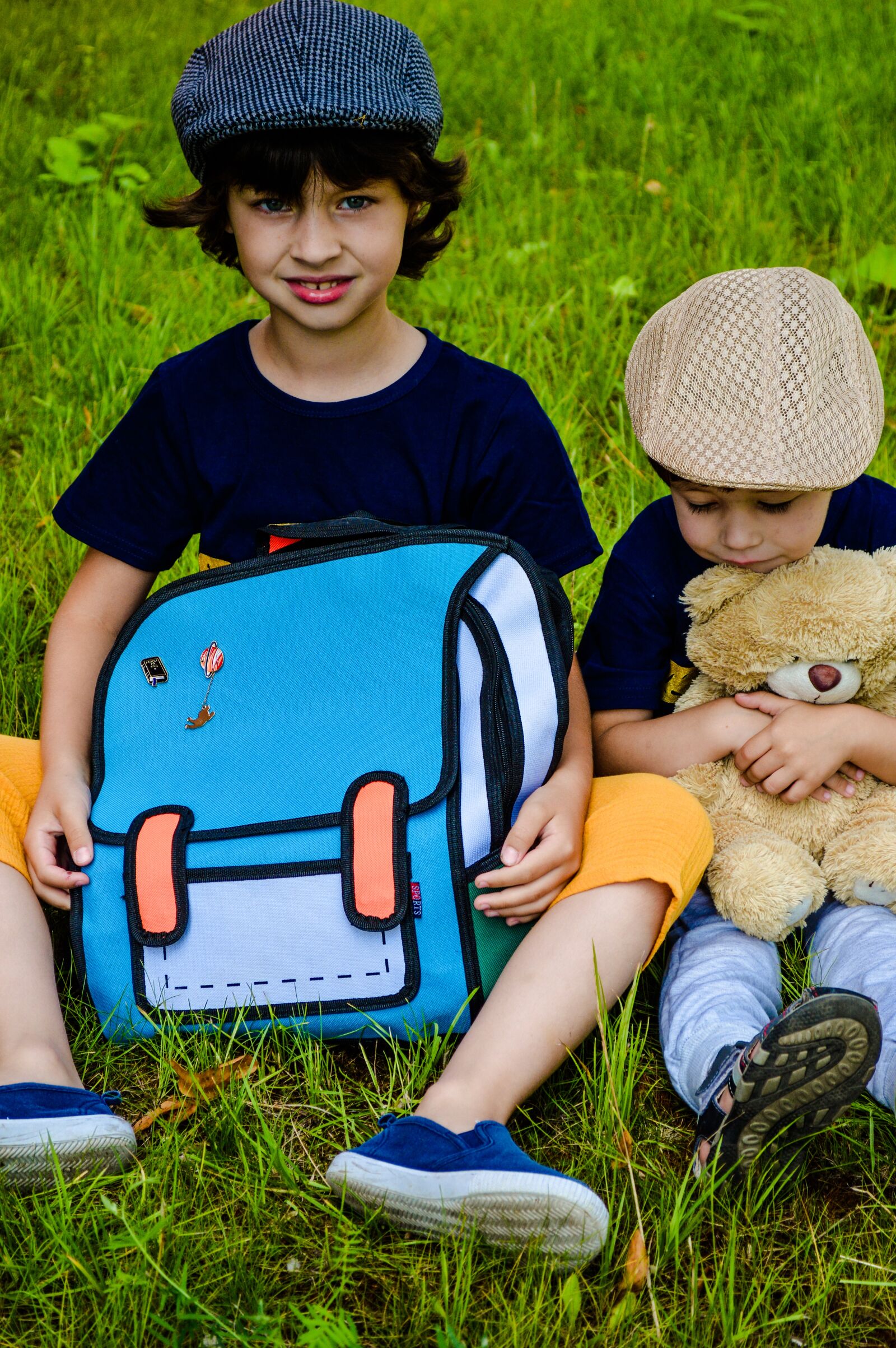 Nikon D3200 sample photo. Kids, backpack, boys photography