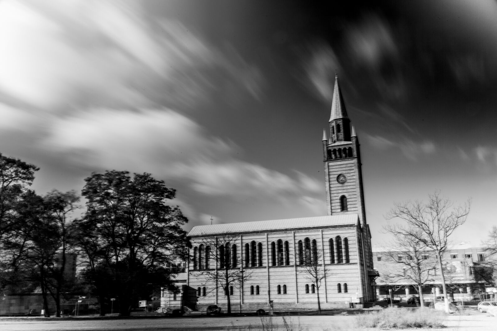 Canon EOS 5D Mark II sample photo. Church, black, white photography
