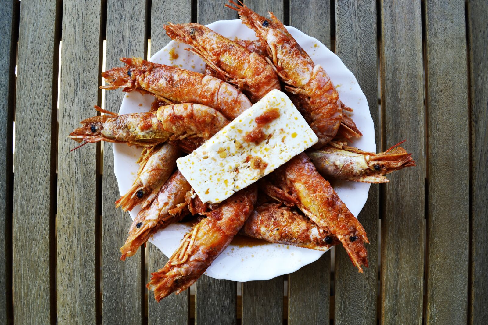 Nikon D3100 sample photo. Shrimps, sea food, feta photography