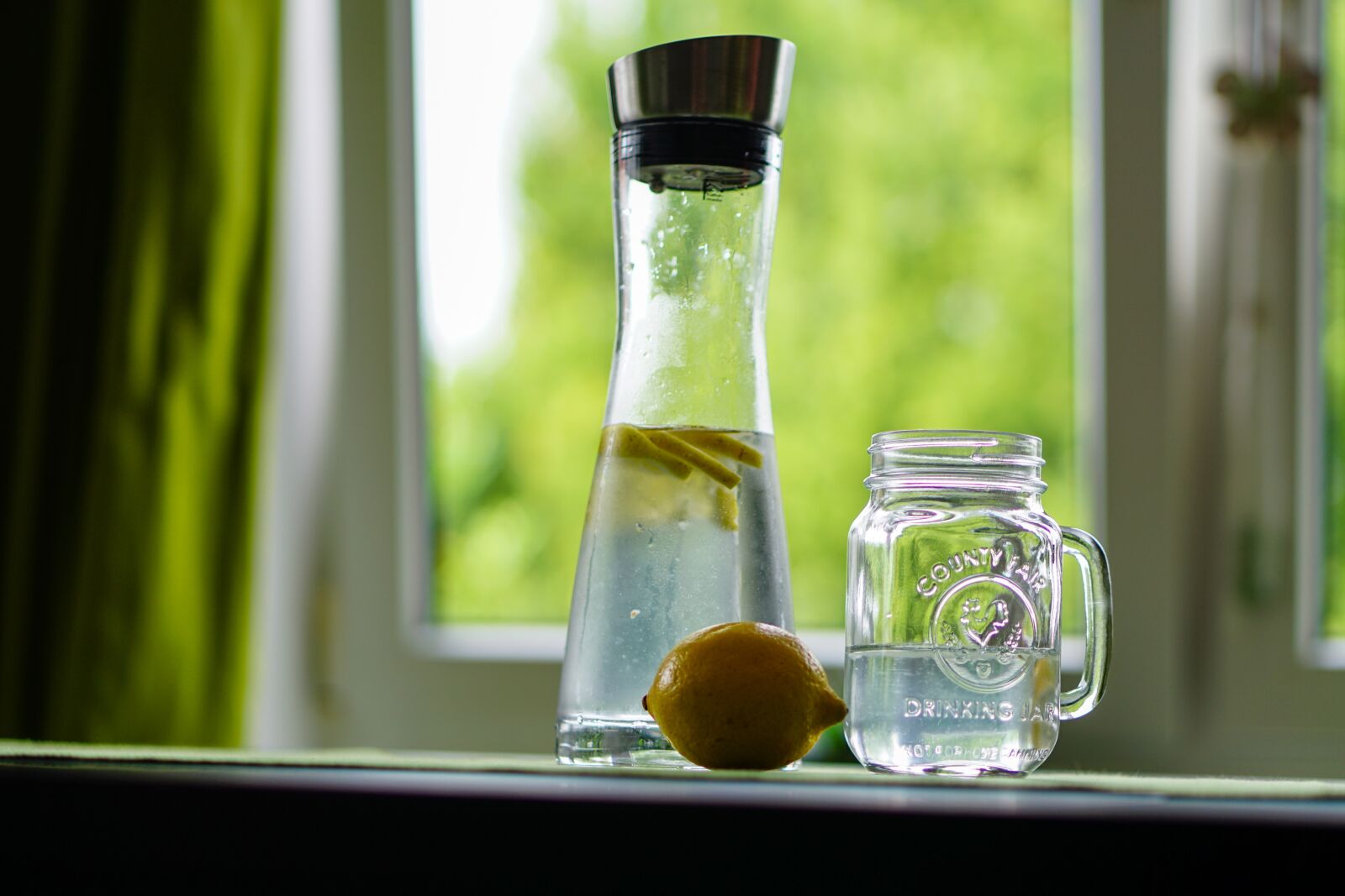 E 50mm F1.8 OSS sample photo. Lemon, water, refreshment photography