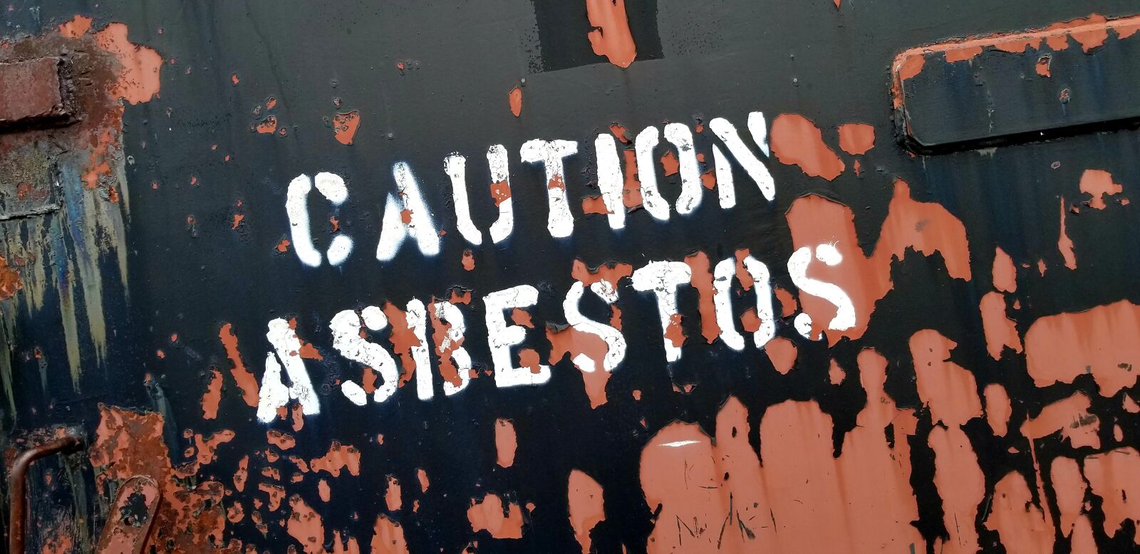 Samsung Galaxy S8+ sample photo. Sign, caution, asbestos photography