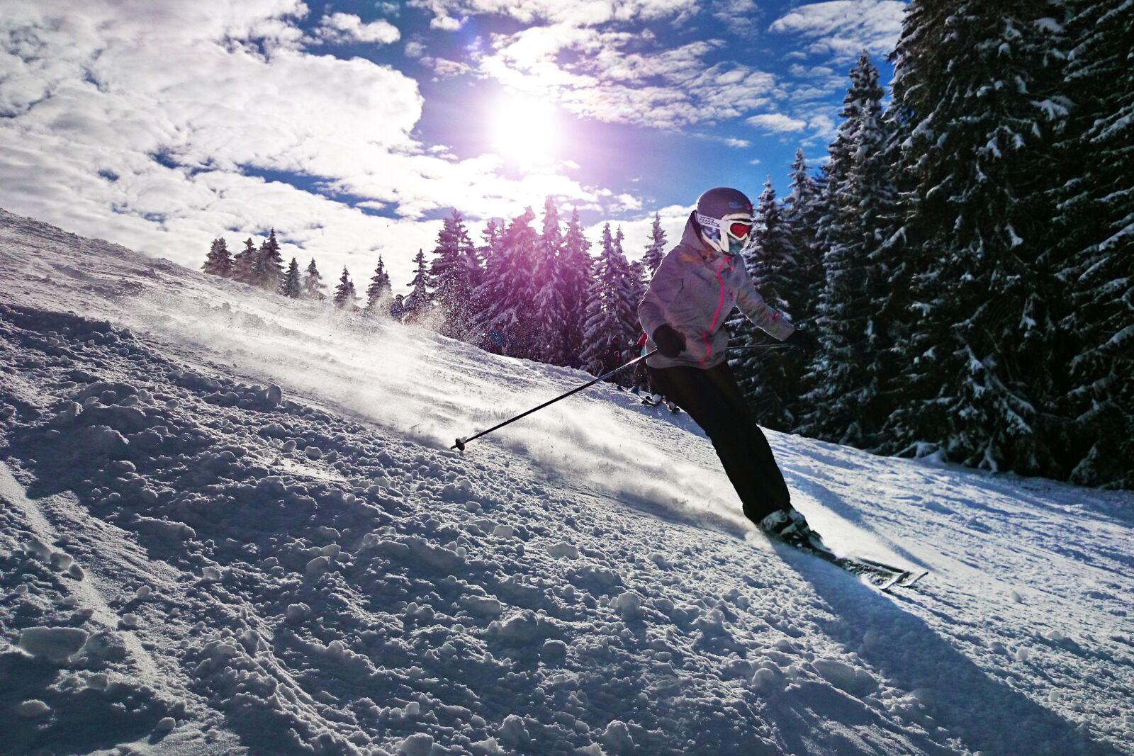 Sony Xperia Z1 sample photo. Skiing, girl, sun photography