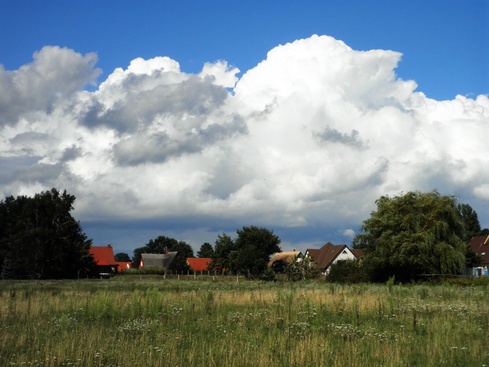 Olympus FE4010,X930 sample photo. Landscape, village, big cloud photography