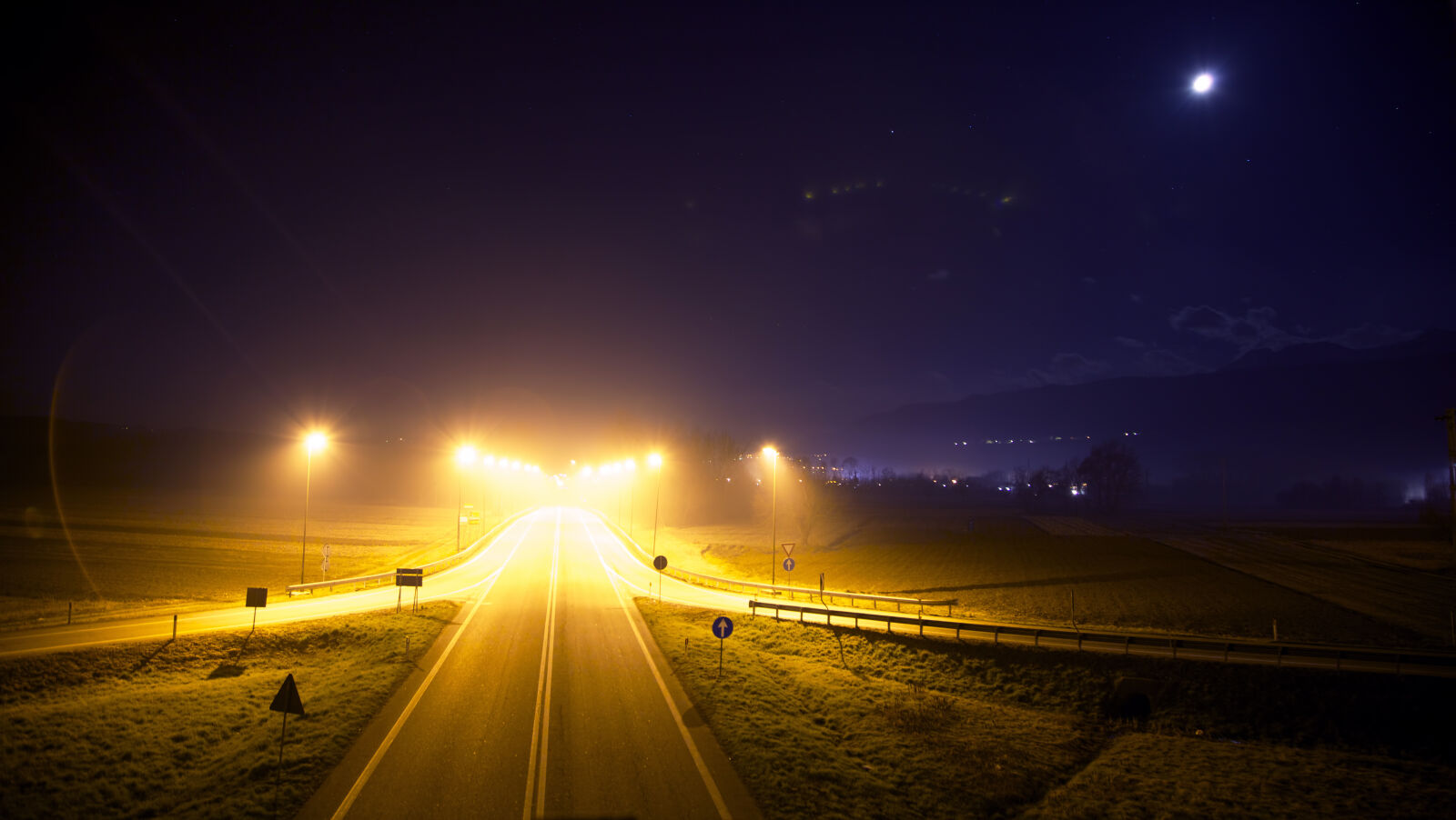 Canon EOS 5D Mark II sample photo. Highway, lights, night, road photography