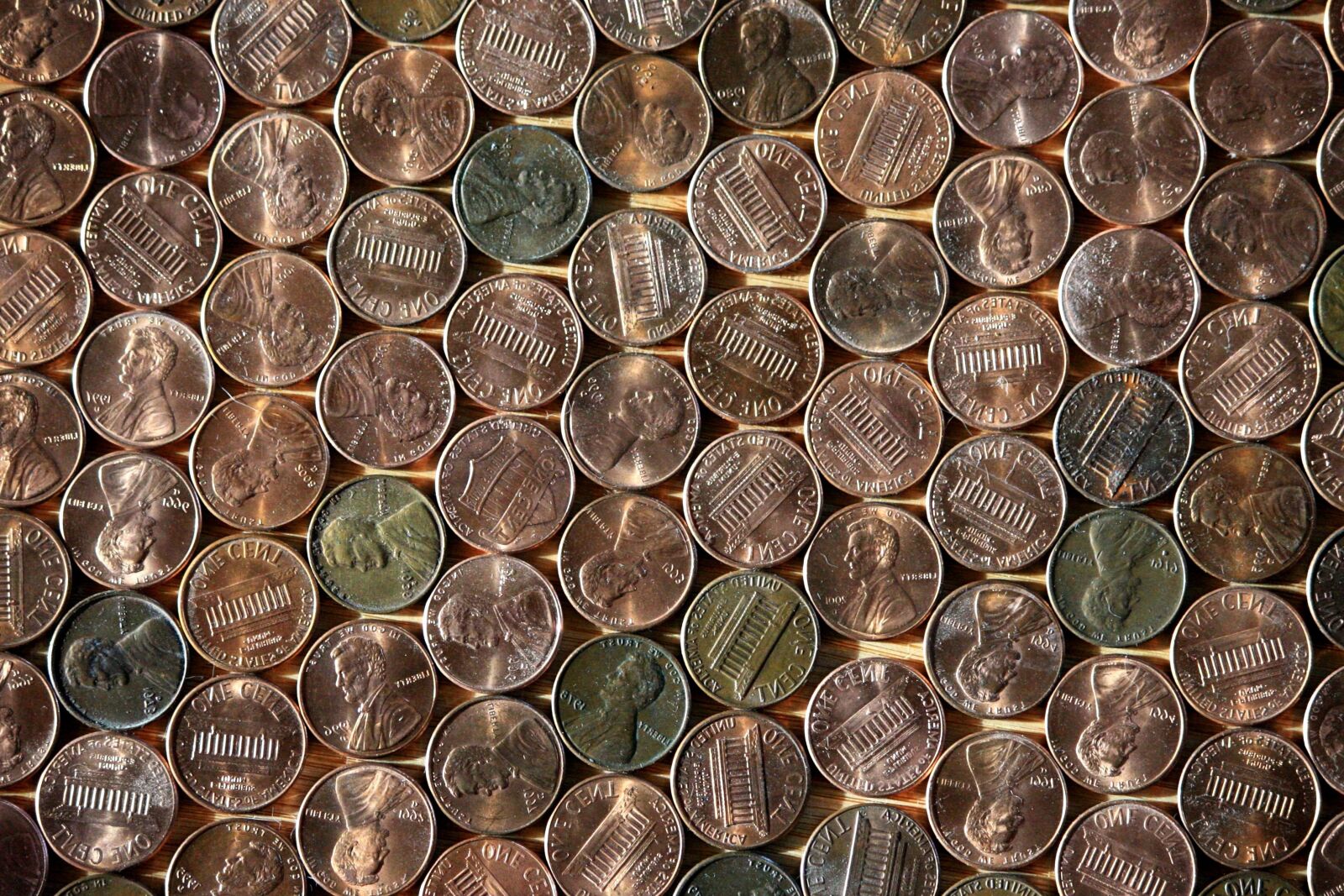 f/4-5.6 IS II sample photo. Pennies, money, metal coins photography
