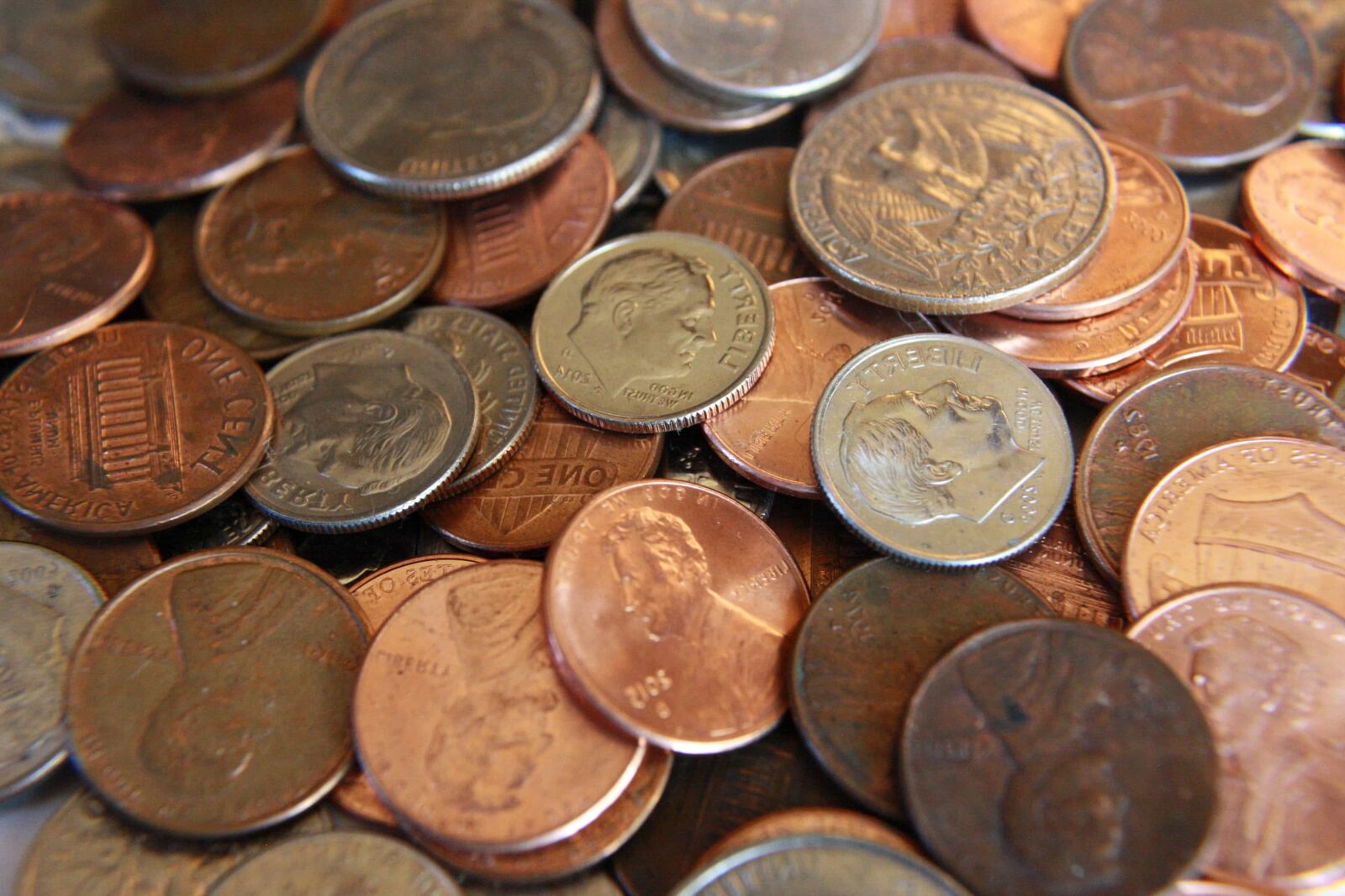 f/3.5-5.6 IS sample photo. Coins, bank, banking, currency photography