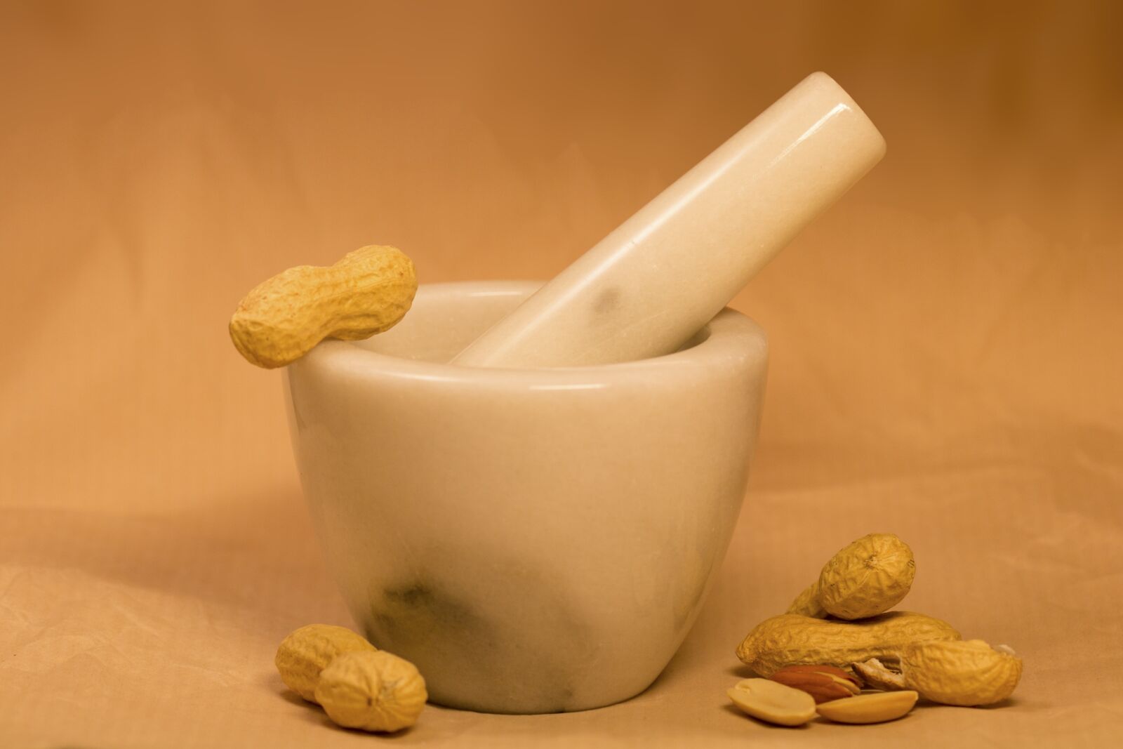 Canon EOS 70D + Canon EF 100mm F2.8 Macro USM sample photo. Peanuts, pestle, peanut butter photography