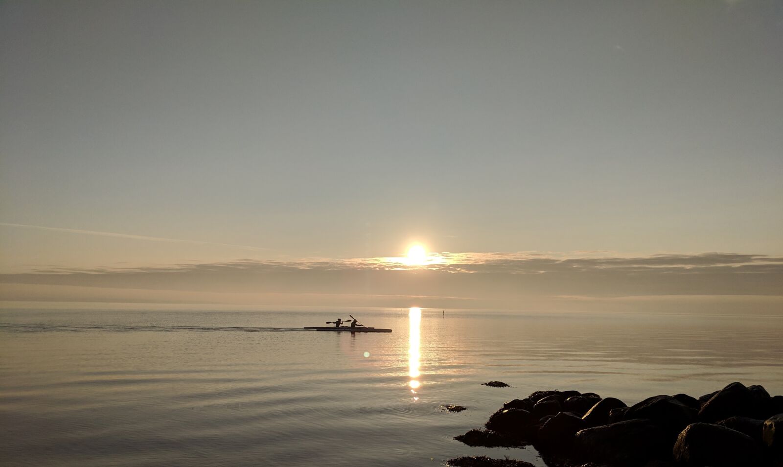 Google Pixel 2 sample photo. Beach, kayak, sunrise photography