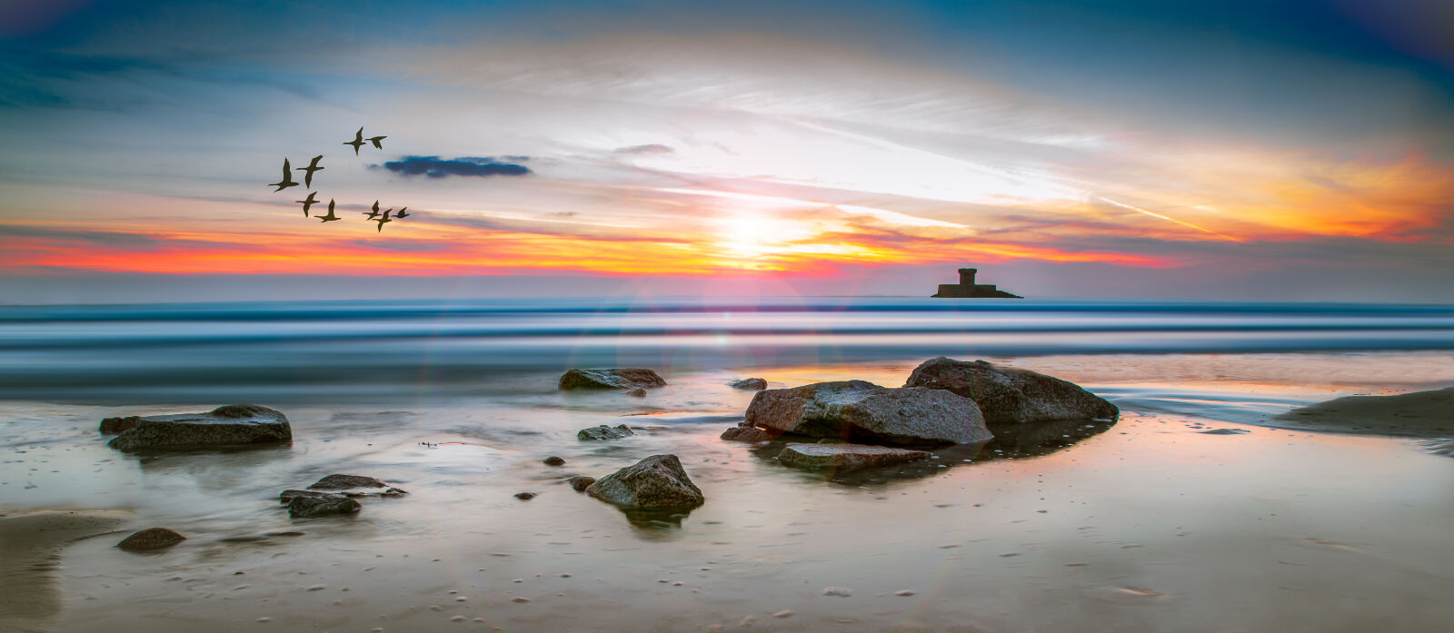 Canon EF 24-105mm F4L IS USM sample photo. Sea, rocks, surrounded, by photography