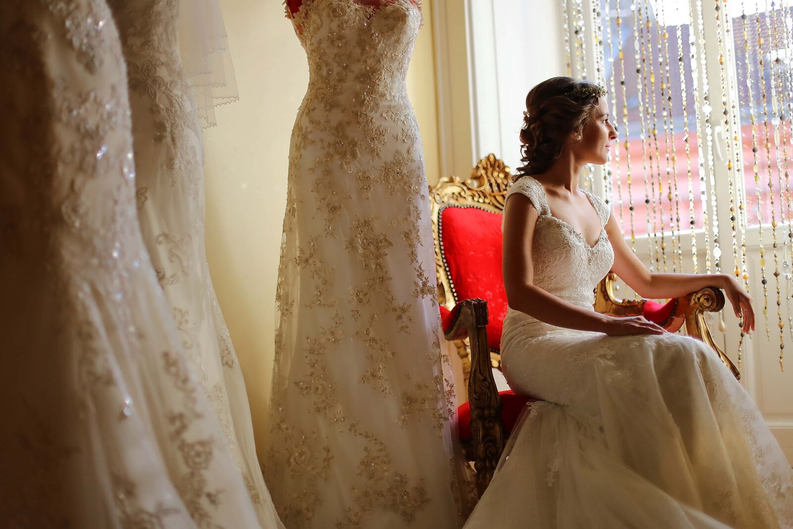 Canon EOS 6D + Canon EF 50mm F1.4 USM sample photo. Salon, boutique, wedding dress photography
