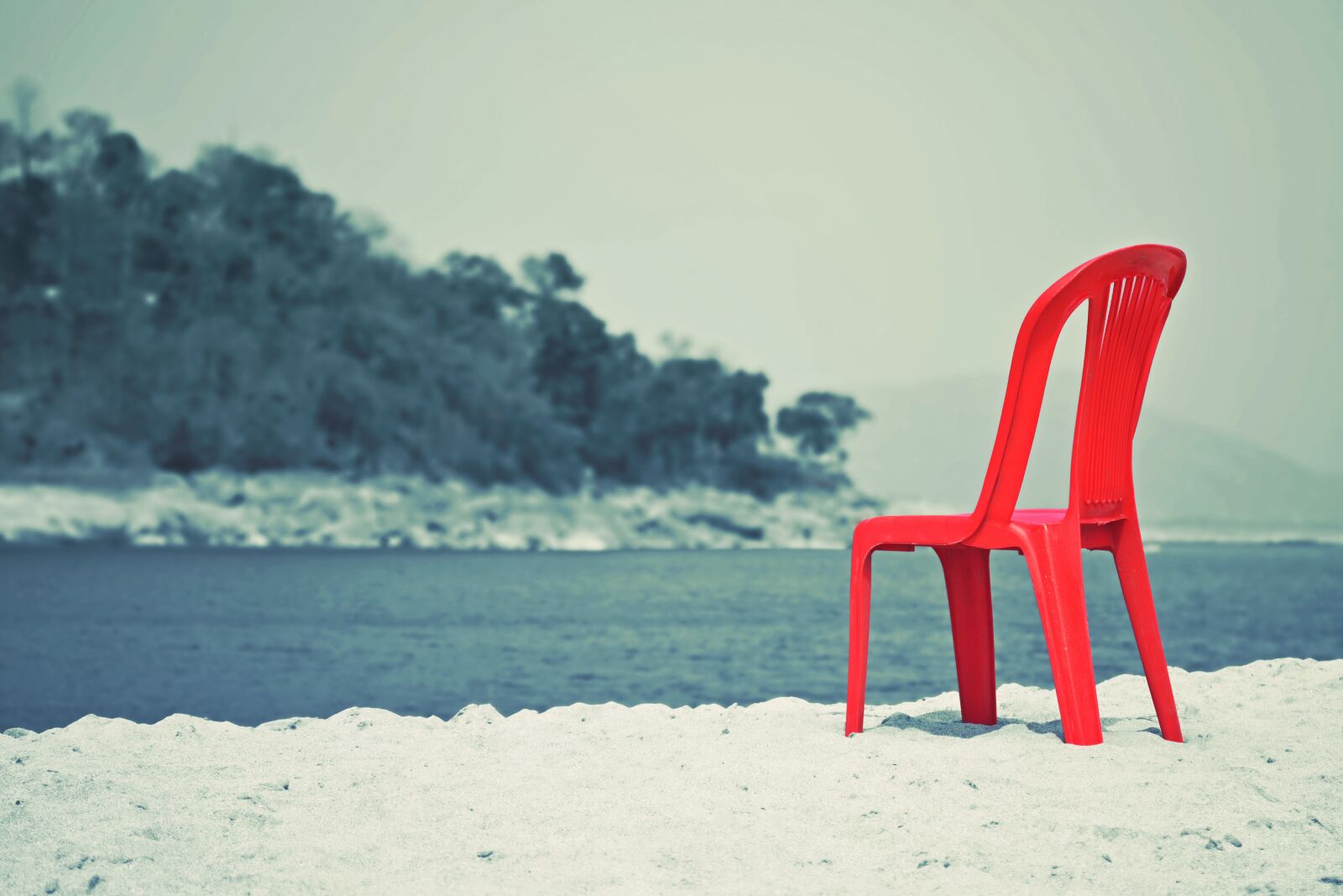 Nikon D5200 sample photo. Chair, red, river photography