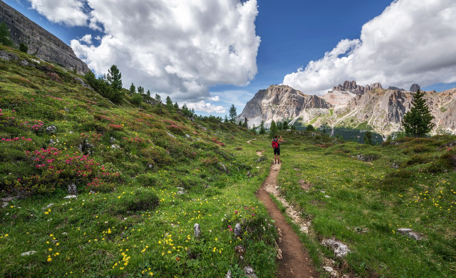 Nikon D800 sample photo. Dolomites, hiker, landscape photography