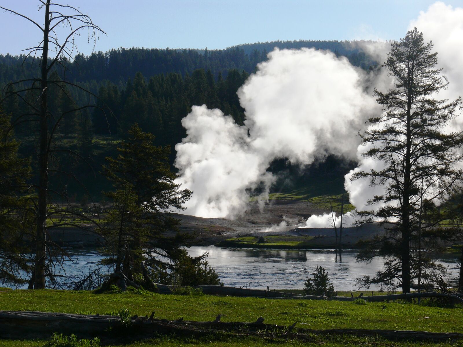 Panasonic DMC-FZ50 sample photo. Steam vent, yellowstone national photography