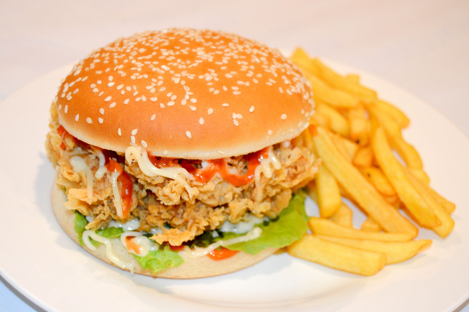 Nikon D3200 sample photo. Burger, burger, with, fries photography