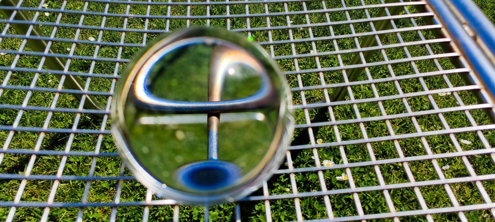 OnePlus IN2023 sample photo. Metal, lens, lensball photography