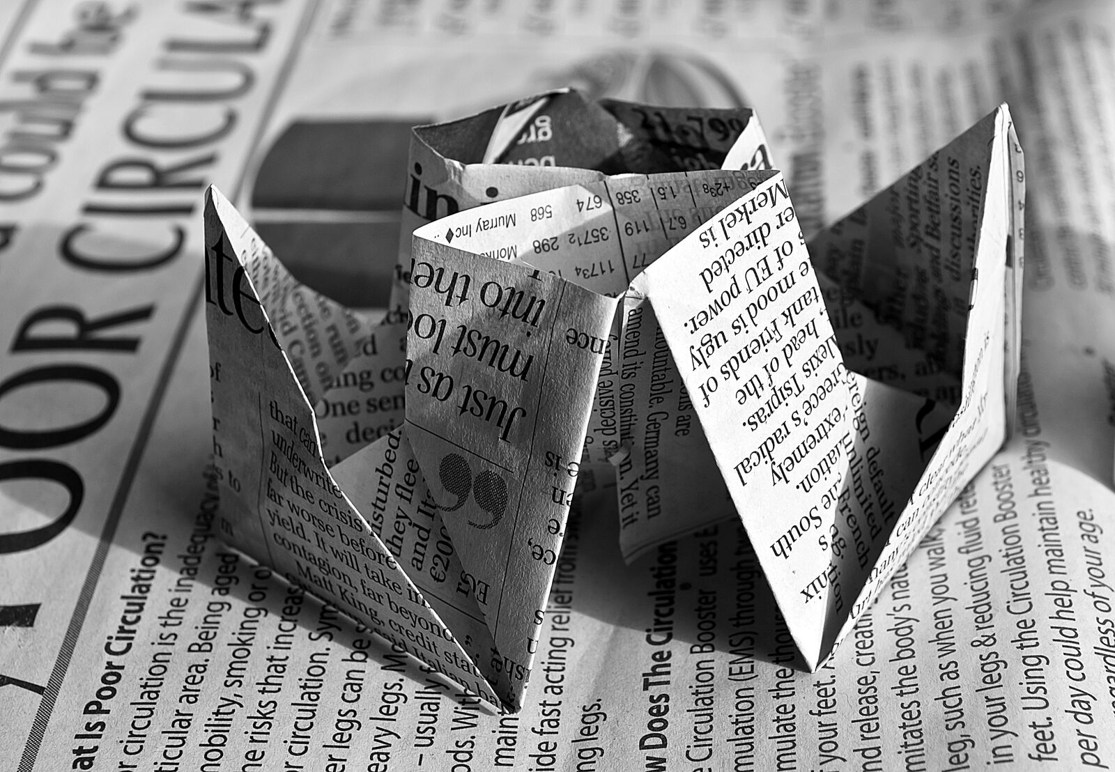 Nikon D5100 sample photo. Newspaper, origami photography