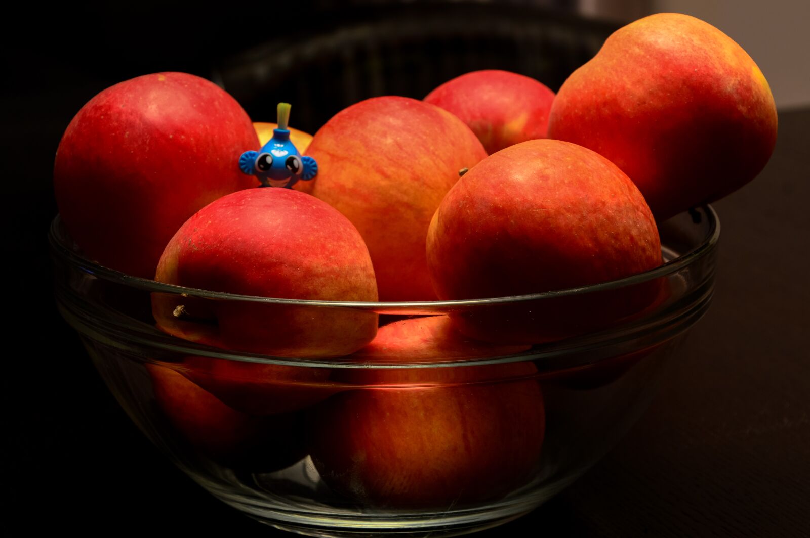Nikon D3200 sample photo. Apples, bowl, toy photography
