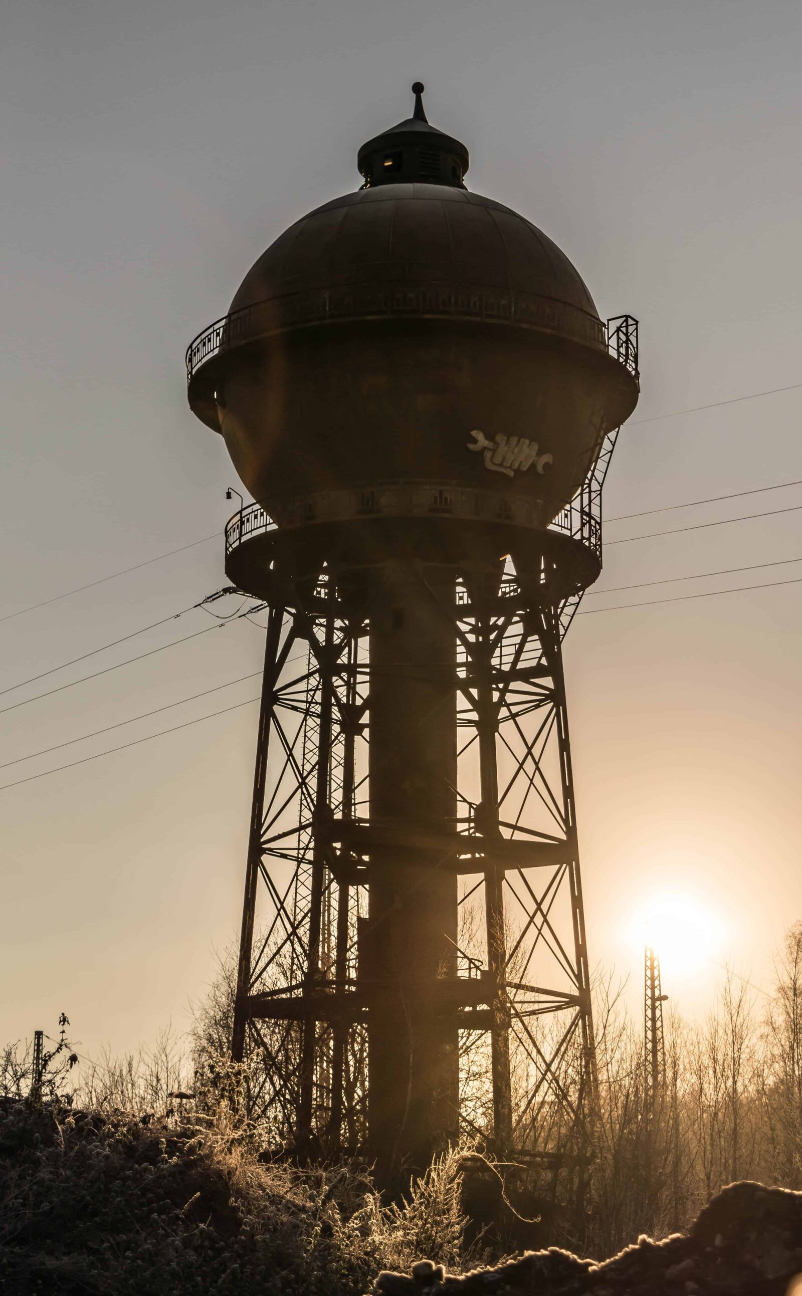 Nikon D3300 sample photo. Sunset, reservoir, tower, sky photography