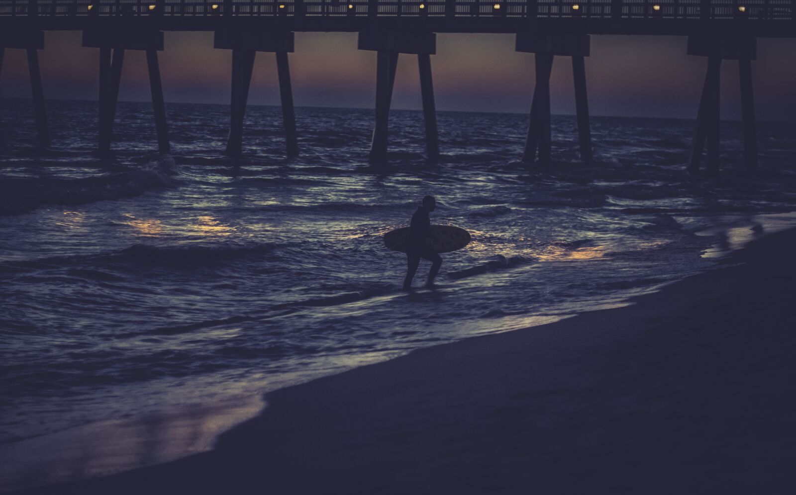 Nikon D500 sample photo. Sunset, pier, water photography