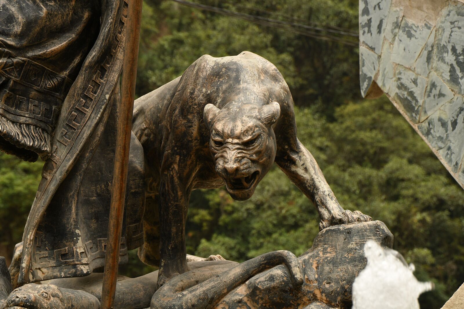 Nikon D500 sample photo. Peru, sculpture, big cat photography