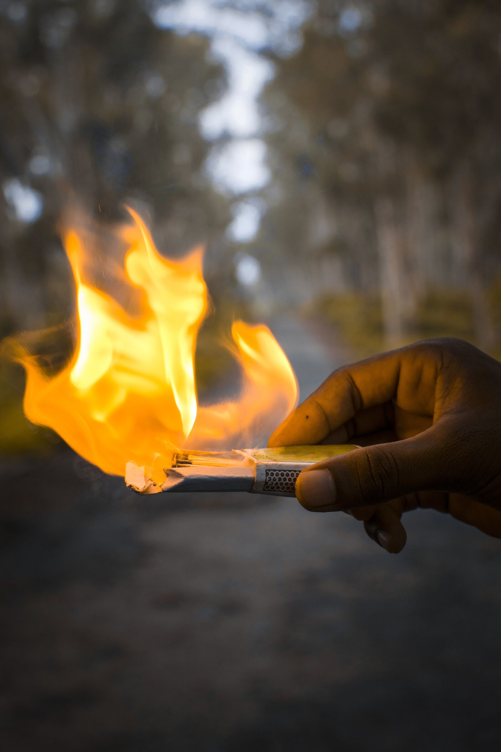 Nikon D3300 sample photo. Man burning matchsticks, fire photography