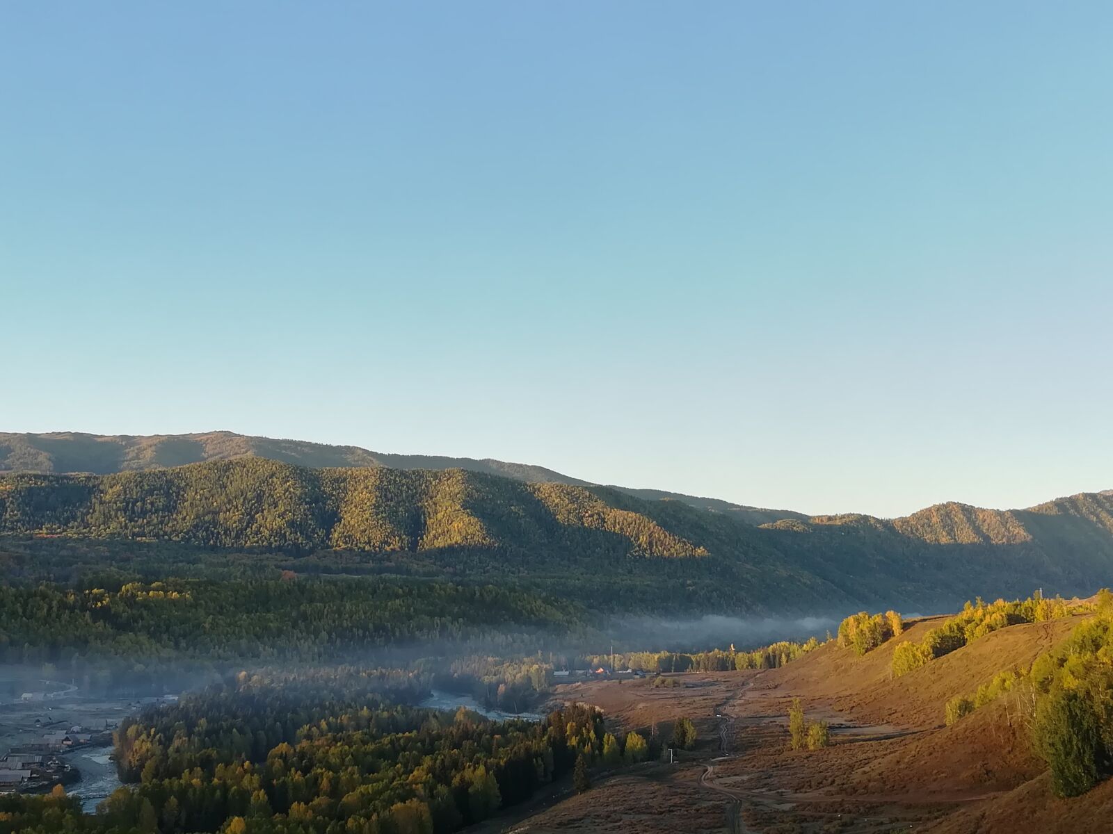 HUAWEI honor 6x sample photo. Sunrise, village, smoke photography