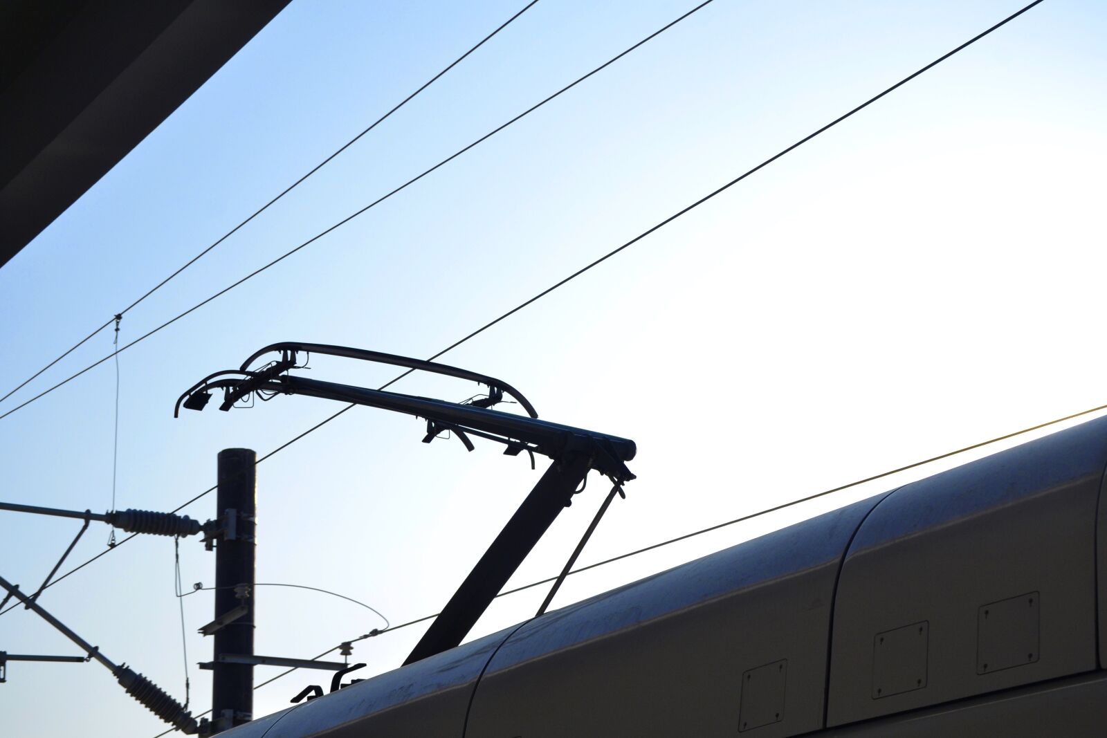 Nikon D3100 sample photo. Silhouette, pantograph, train crash photography