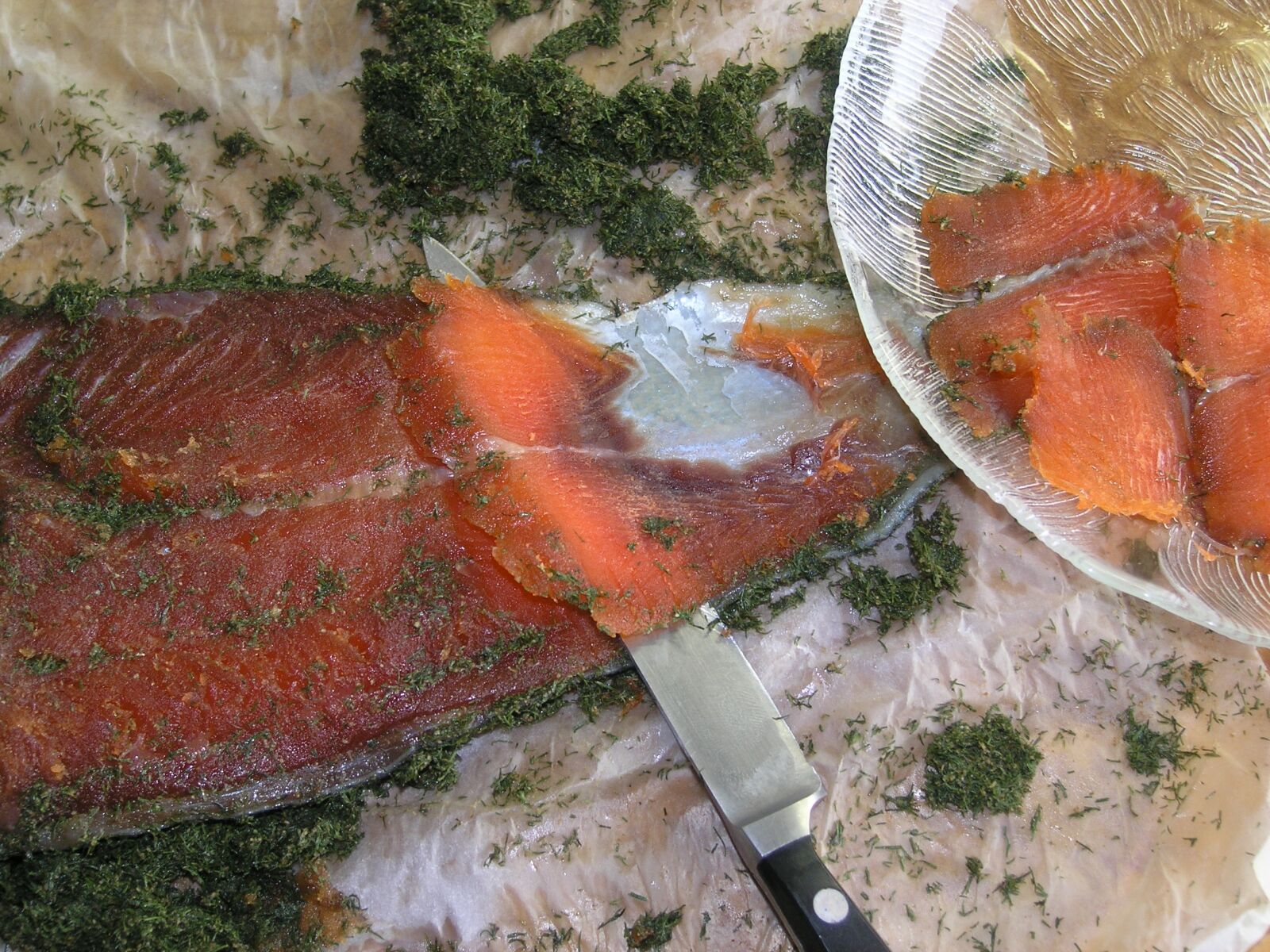 Olympus C5060WZ sample photo. Salmon, gravlax, fish photography