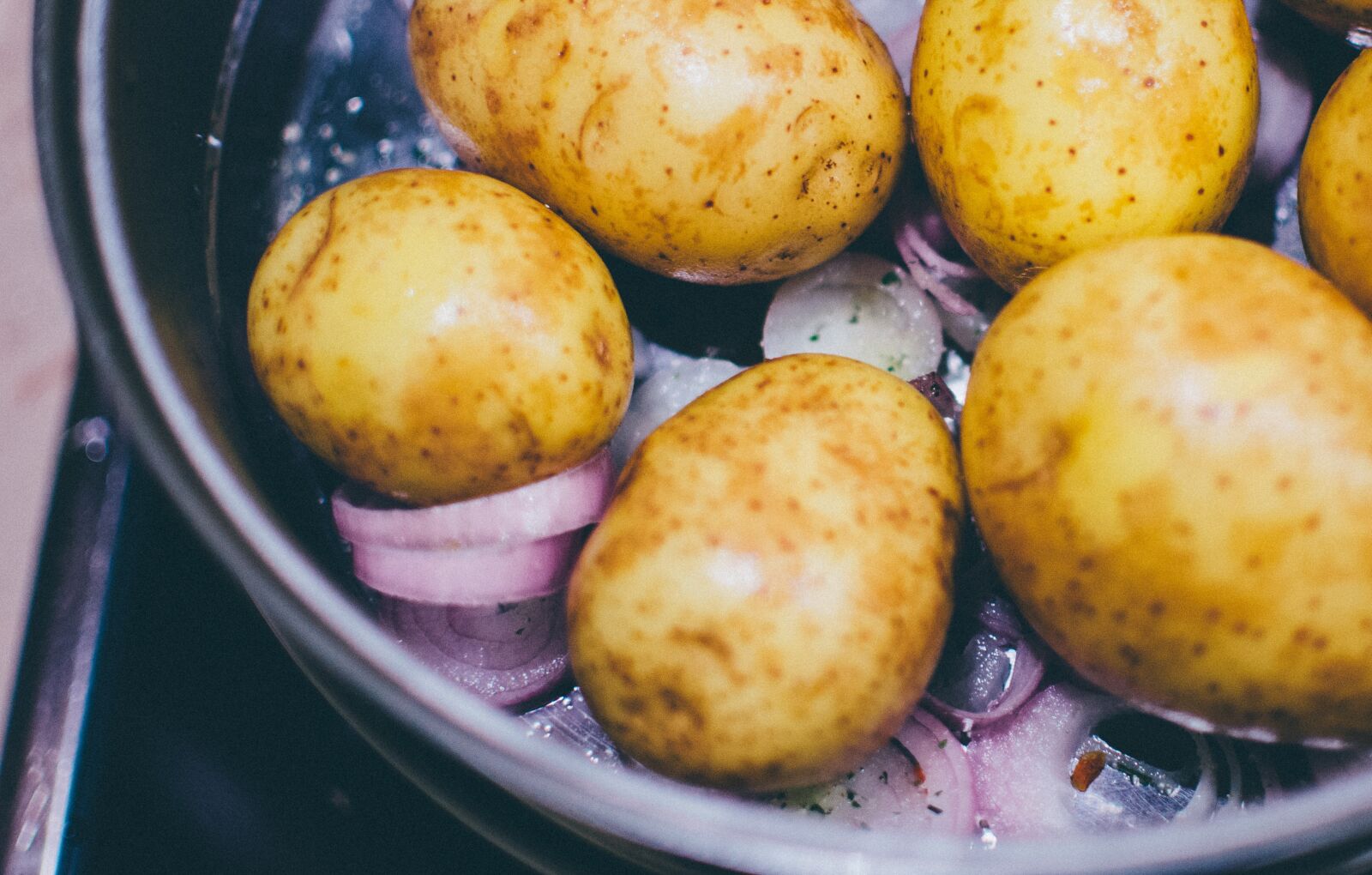 Nikon D5100 sample photo. Potatoes, onions, pot photography