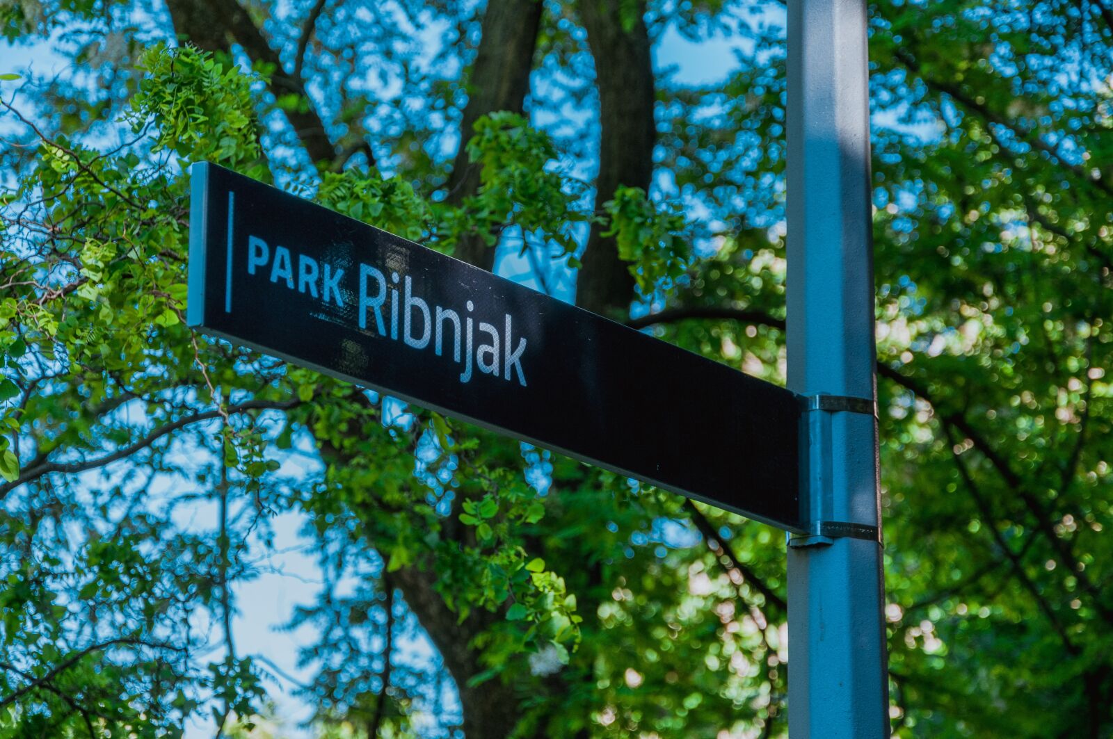 Nikon D90 sample photo. Zagreb, sign, park photography