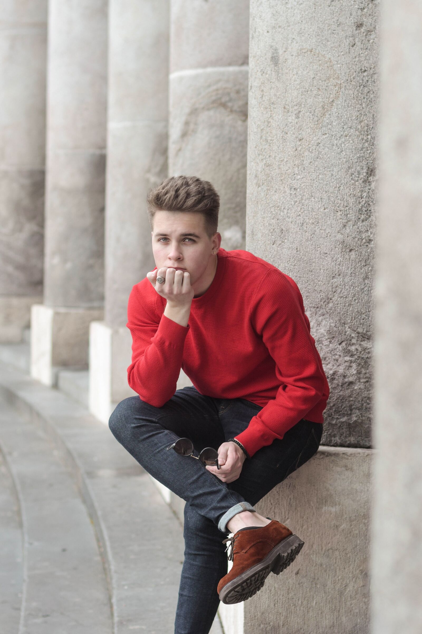 Nikon D500 sample photo. Boy, young man, red photography