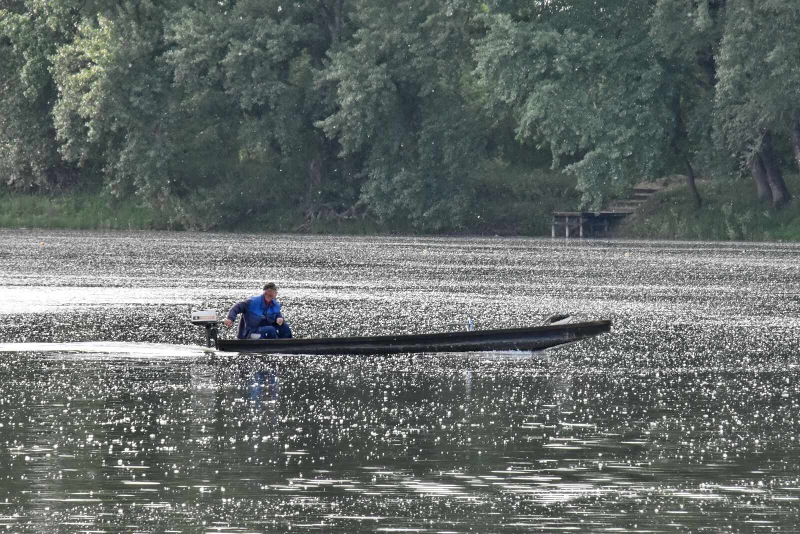Nikon D5500 sample photo. Fisherman, man, water, boat photography