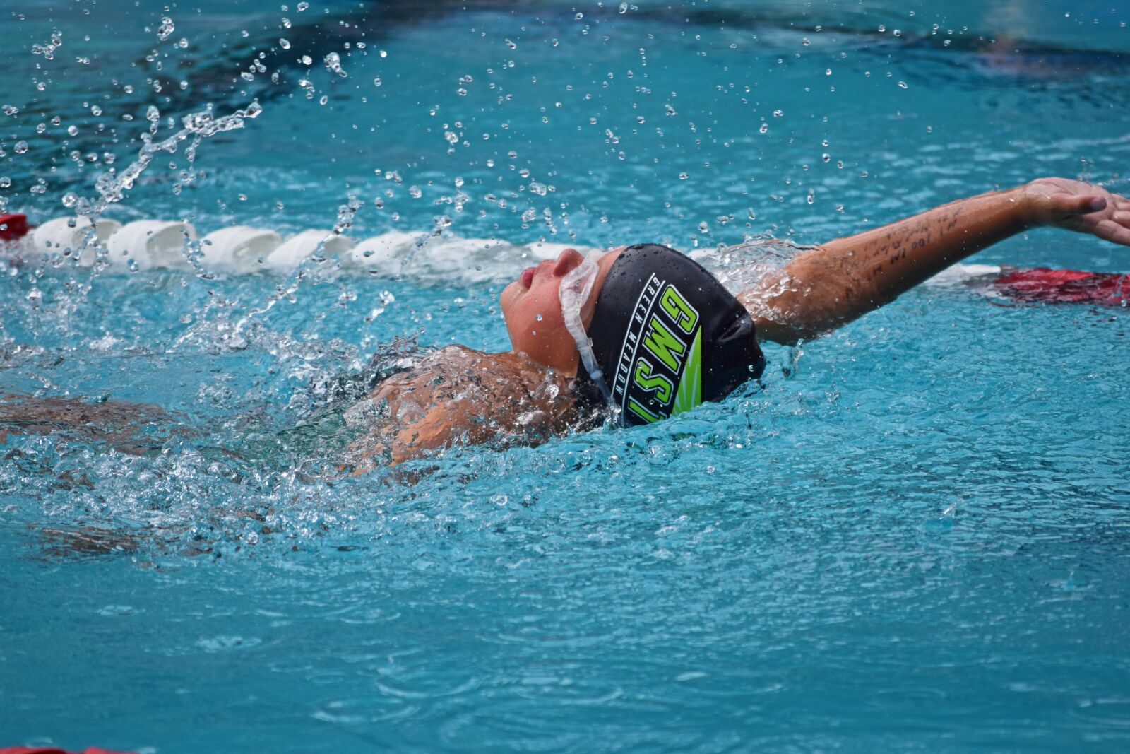 Nikon D3300 sample photo. Young swimmer, backstroke, swim photography