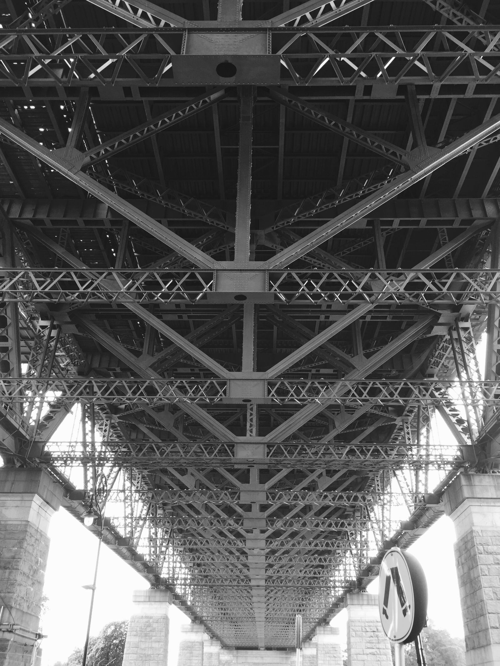 iPhone 6 Plus back camera 4.15mm f/2.2 sample photo. Grayscale, photo, of, bridge photography