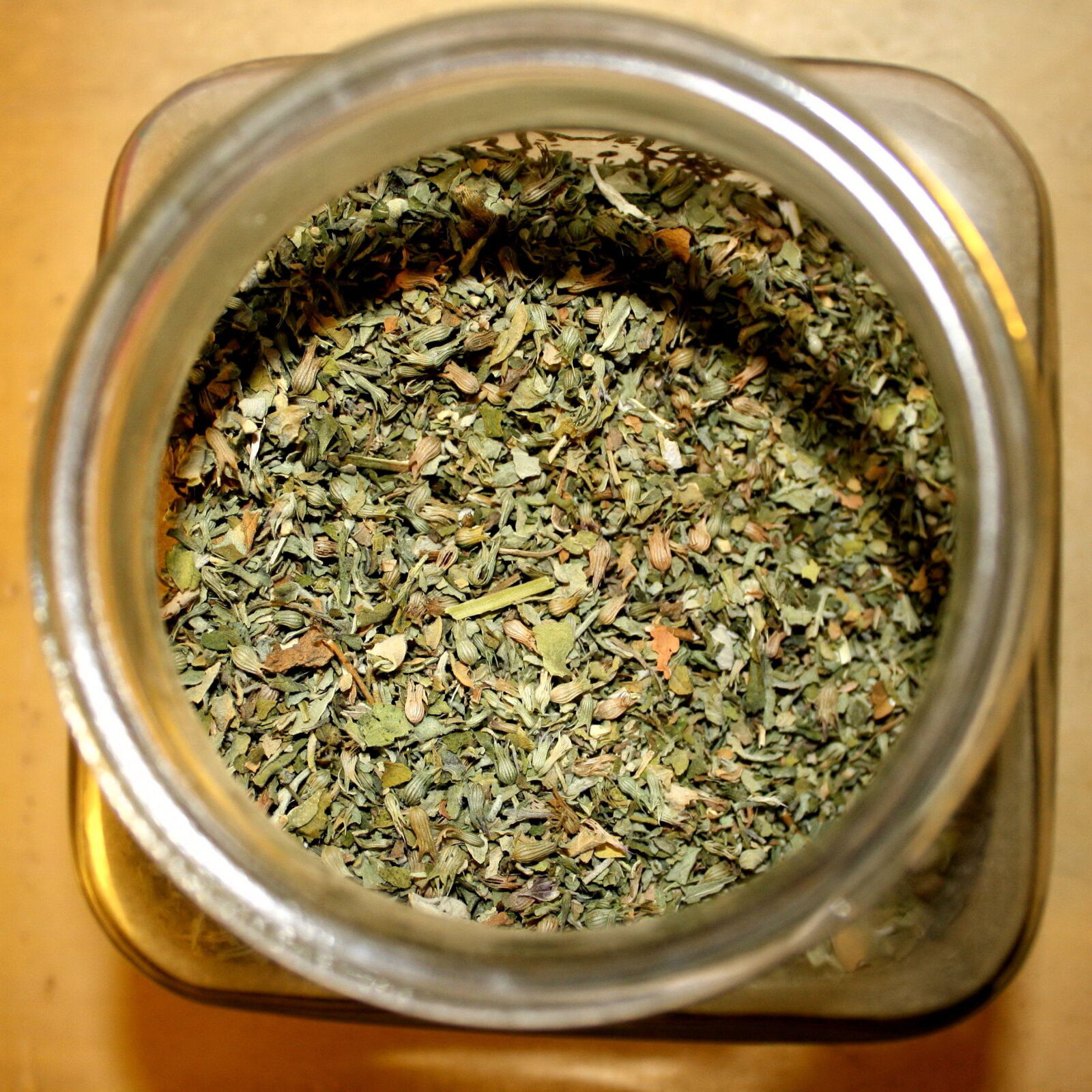 f/3.5-5.6 IS sample photo. Glass, jar, catnip plant photography