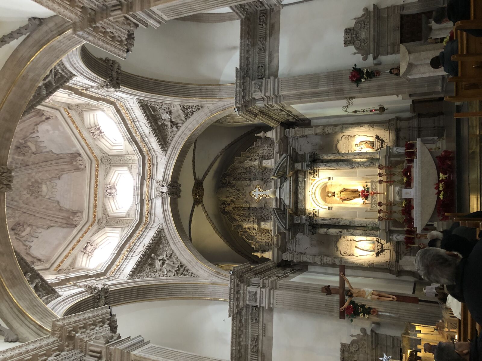 iPhone X back dual camera 4mm f/1.8 sample photo. Arch, cathedral, catholic, ceiling photography