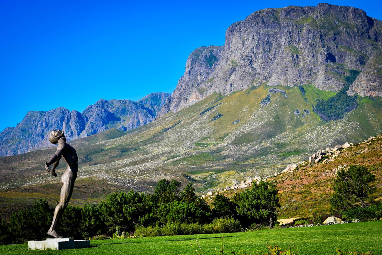 Nikon D5500 sample photo. Statue, mountain, vineyard photography