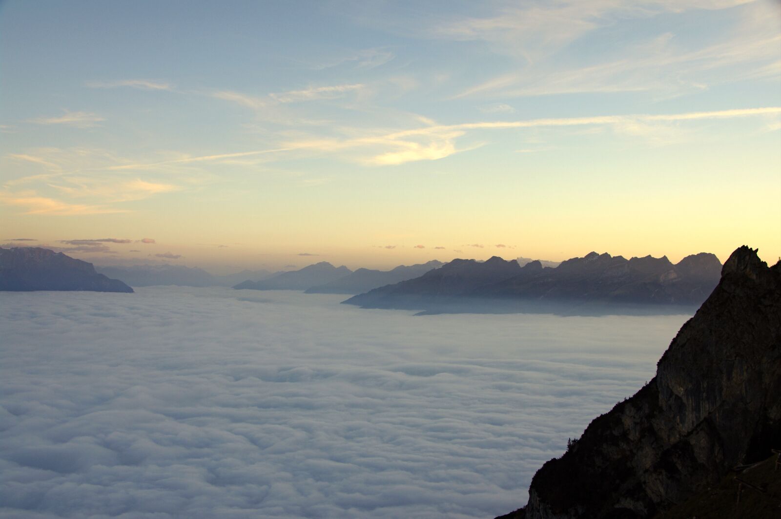 Pentax K-7 sample photo. Mountain, sky, fog photography