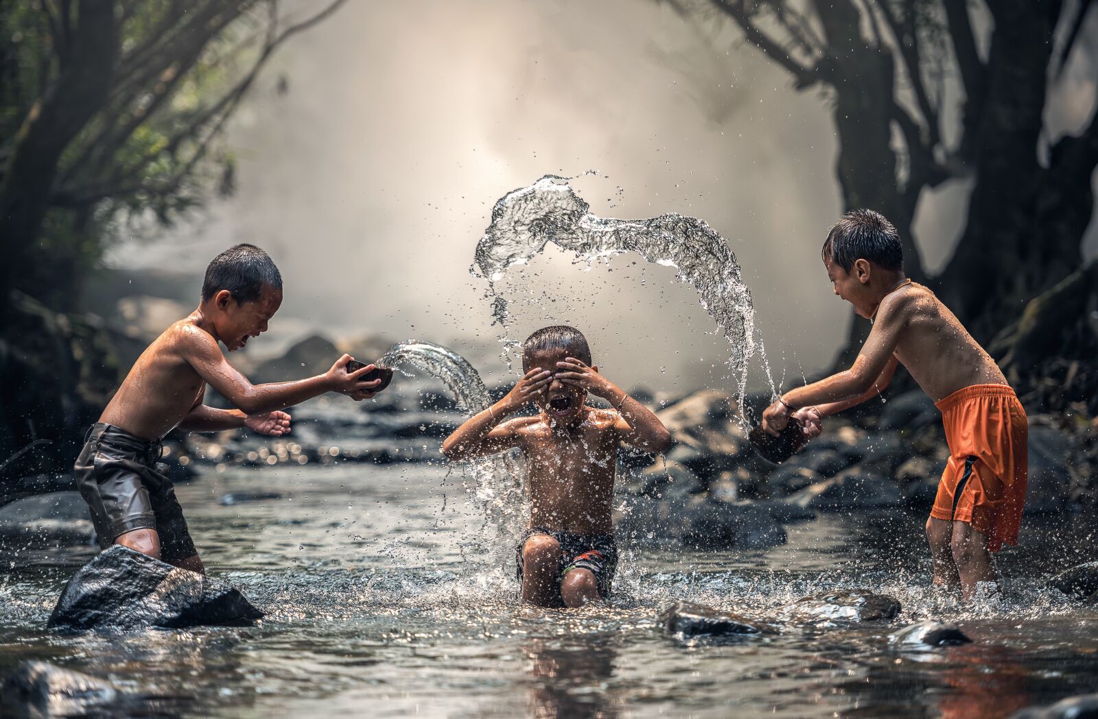 Nikon D810 sample photo. Children, river, water photography