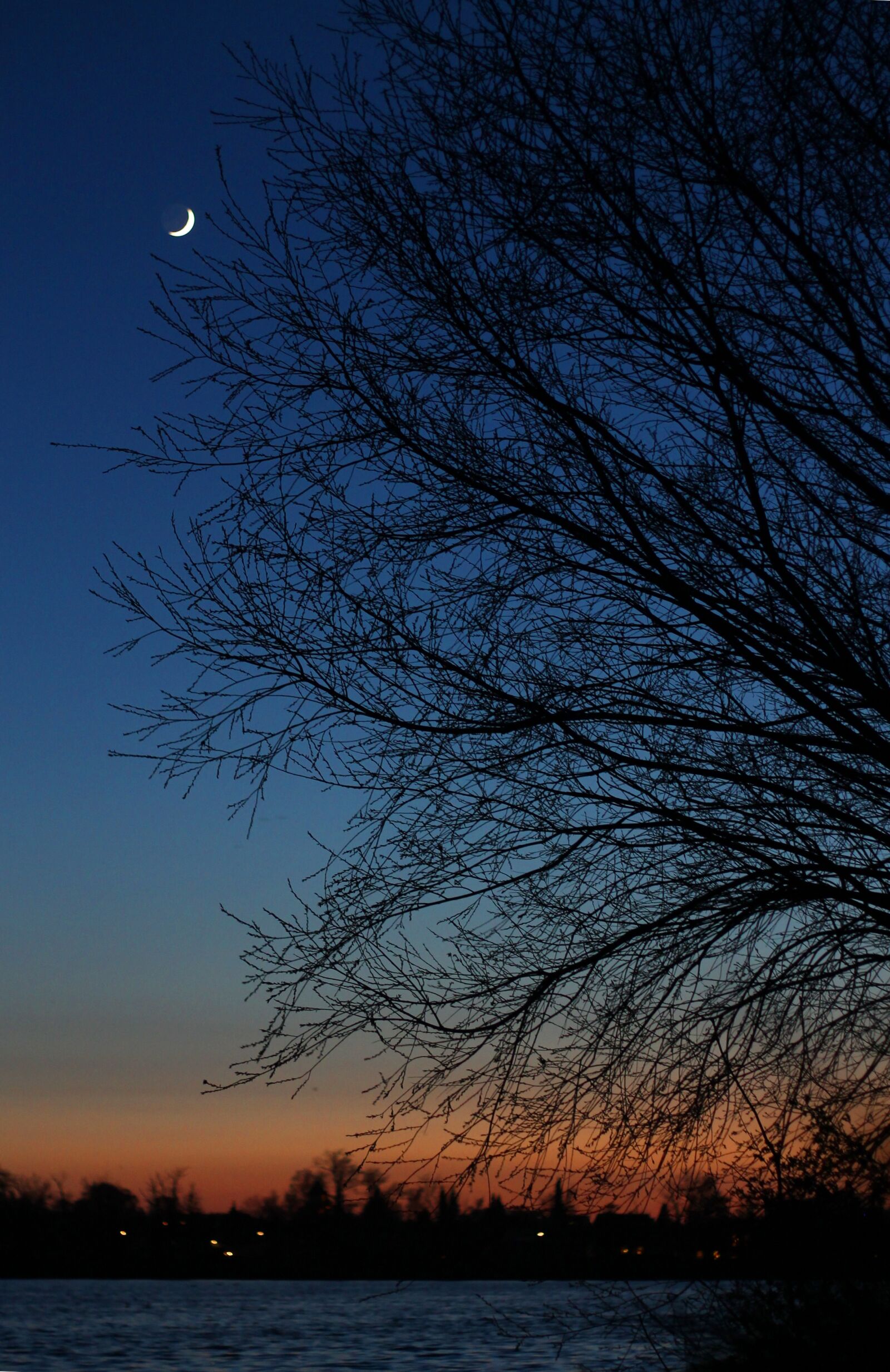Canon EOS 1100D (EOS Rebel T3 / EOS Kiss X50) + Canon EF 50mm F1.8 II sample photo. Sunset, moon, sky photography